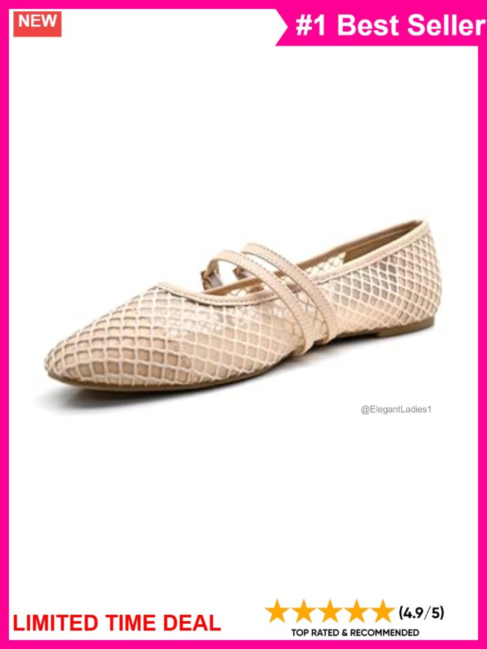 Malibu Adjustable Strap Buckle Flats Cushioned Business Casual
